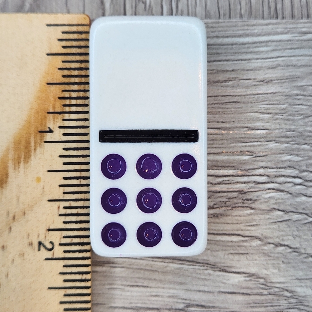 Blank 9 Replacement Dominoes Large Dot Shiny Color 2 X 1 X 5/8th